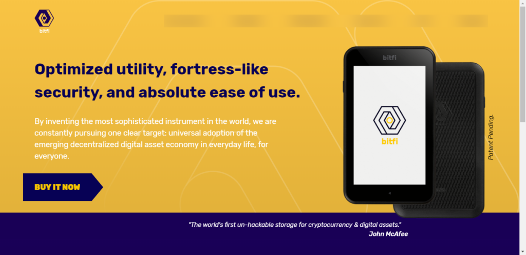 Bitfi – A feltörhetetlen hardware wallet?