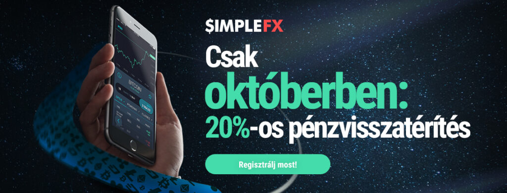 SimpleFX: 200 dollár értékű BTC tippjáték és 20% cashback vár októberben