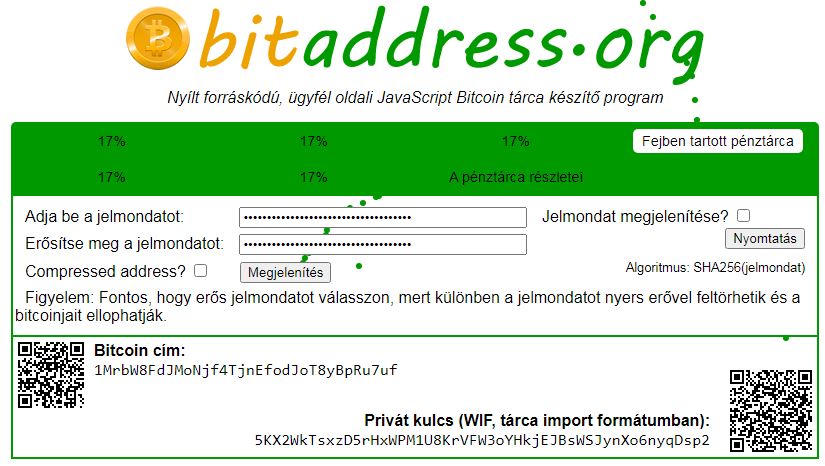 bitcoin címek létrehozásának algoritmusa)