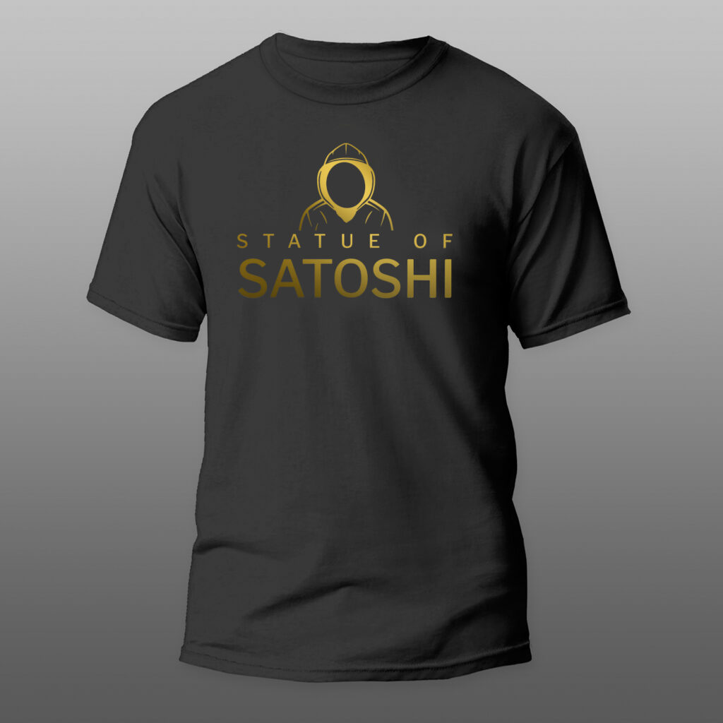 Neked is lehet egy igazán menő Satoshi Nakamoto szobor pólód!