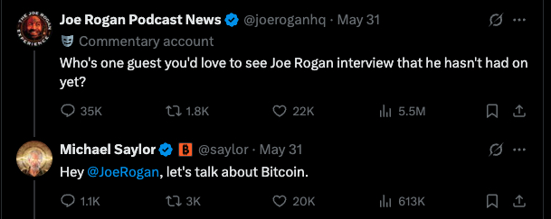 Joe Rogan Michael Saylor Bitcoin X