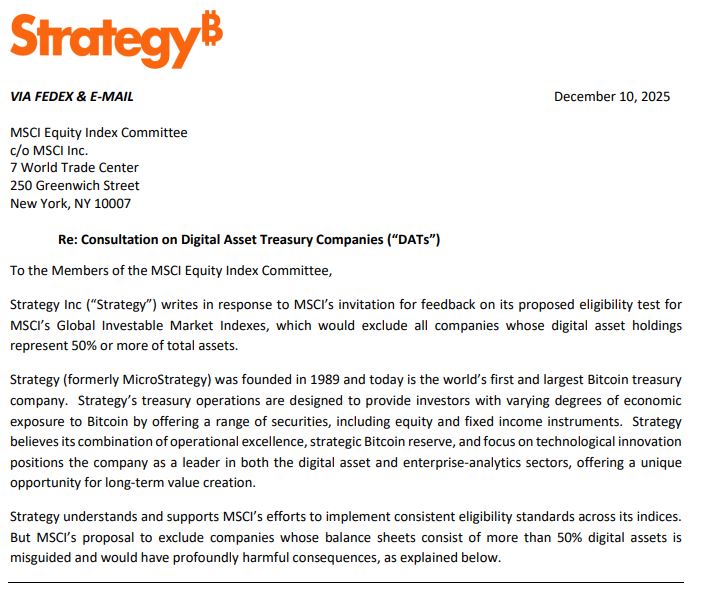Kizárás árnyékában a Bitcoin óriás harca az MSCI-vel